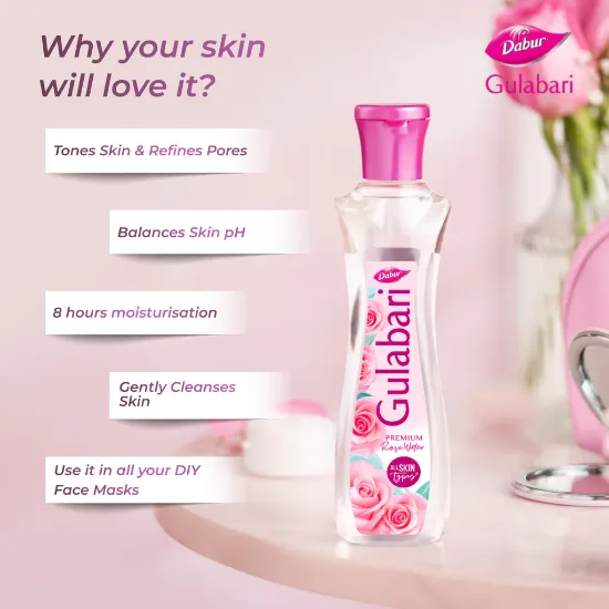 Dabur Gulabari Premium Rose Water - 400ml యొక్క చిత్రం