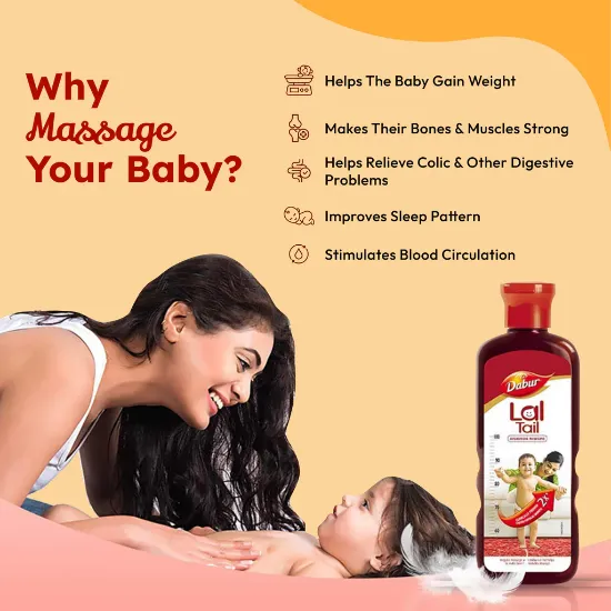Dabur Lal Tail - Ayurvedic Baby Oil 2x Faster Physical Growth - 500ml యొక్క చిత్రం