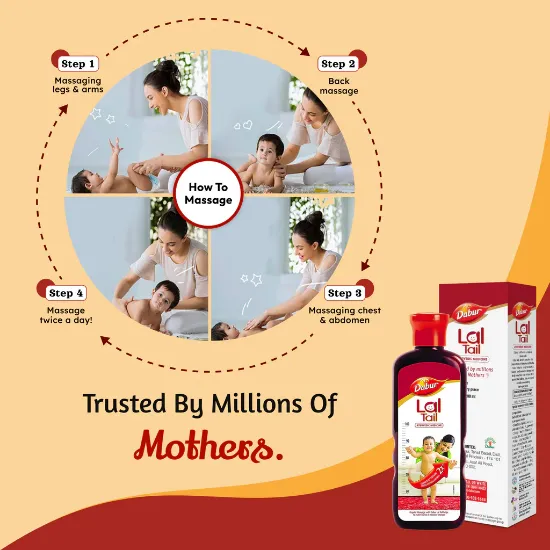 Dabur Lal Tail - Ayurvedic Baby Oil 2x Faster Physical Growth - 500ml యొక్క చిత్రం