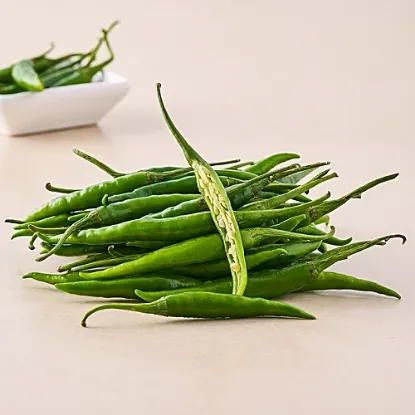 మిరపకాయ - ఆకుపచ్చ పొడవు  1kg యొక్క చిత్రం