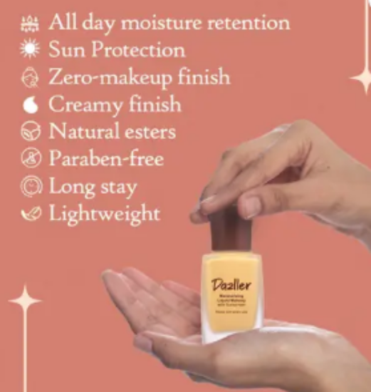 డాజ్లర్ మాయిశ్చరైజింగ్ లిక్విడ్ మేకప్ (2 X 27mL ప్యాక్) ఫౌండేషన్ (బిస్కోట్టి, 54 ml) యొక్క చిత్రం