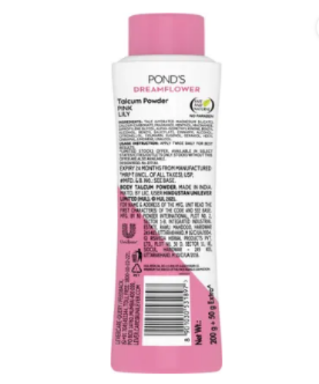 పాండ్స్ డ్రీమ్‌ఫ్లవర్ సువాసనగల టాల్కమ్ పౌడర్ పింక్ లిల్లీ (300 గ్రా) యొక్క చిత్రం