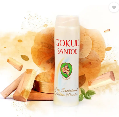 గోకుల్ శాంటోల్ ప్యూర్ శాండల్ వుడ్ టాల్కమ్ పౌడర్ యొక్క చిత్రం