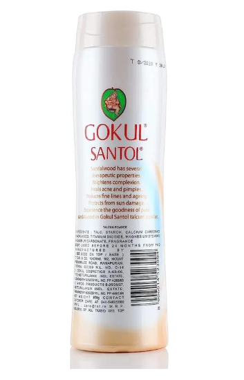 గోకుల్ శాంటోల్ ప్యూర్ శాండల్ వుడ్ టాల్కమ్ పౌడర్ యొక్క చిత్రం
