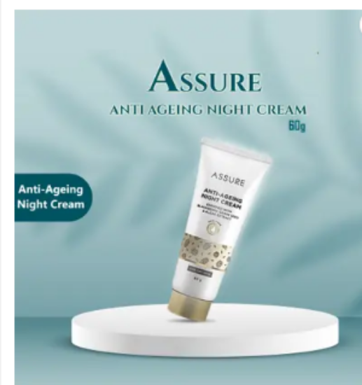 అష్యూర్ యాంటీ ఏజింగ్ నైట్ క్రీమ్ (పండ్ల సారం, విటమిన్ B3) (60 గ్రా) యొక్క చిత్రం