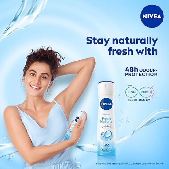 NIVEA ఉమెన్ ఫ్రెష్ నేచురల్ డియోడరెంట్ స్ప్రే, 150Ml యొక్క చిత్రం
