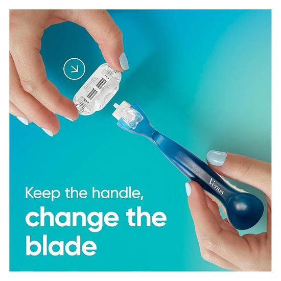 అలోవెరాతో కూడిన జిల్లెట్ వీనస్ స్మూత్ హెయిర్ రిమూవల్ రేజర్ ఫర్ ఉమెన్, 1 పీసీ యొక్క చిత్రం