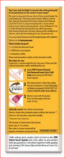 ఫెమ్ ఫెయిర్‌నెస్ నేచురల్స్ హెయిర్ రిమూవల్ క్రీమ్ ఫెయిర్ అండ్ సాఫ్ట్ గోల్డ్ - 25 గ్రా యొక్క చిత్రం