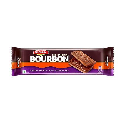 బ్రిటానియా ది ఒరిజినల్ బోర్బన్ - చాక్లెట్ తో క్రీమ్ బిస్కట్ | 150గ్రా | ప్రతి పొరలో చాక్లెట్ రుచి యొక్క చిత్రం
