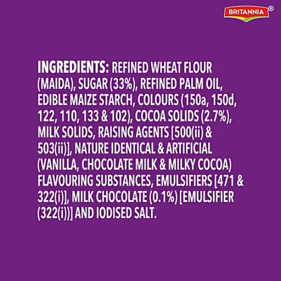 బ్రిటానియా ది ఒరిజినల్ బోర్బన్ క్రీం బిస్కట్ - చాక్లెట్ తో, 50 గ్రా పౌచ్ యొక్క చిత్రం