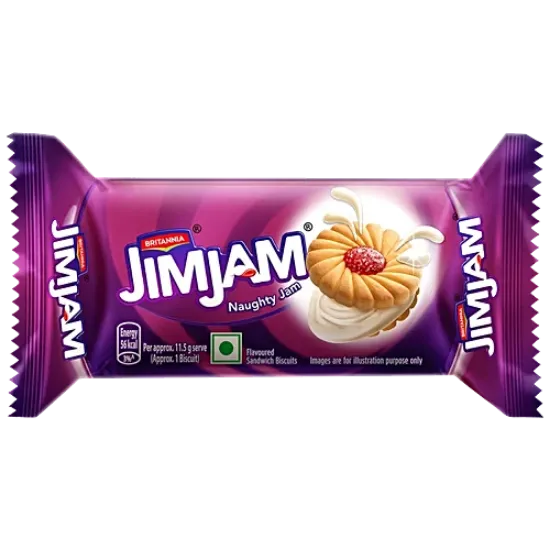 బ్రిటానియా జిమ్‌జామ్ ఫ్లేవర్డ్ శాండ్‌విచ్ బిస్కెట్లు, 57 గ్రా. యొక్క చిత్రం