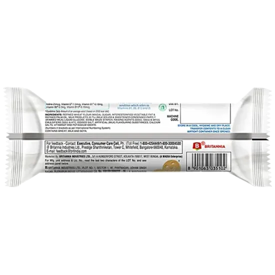 బ్రిటానియా మిల్క్ బికిస్ మిల్కీ శాండ్‌విచ్ బిస్కెట్లు, 100 గ్రా యొక్క చిత్రం