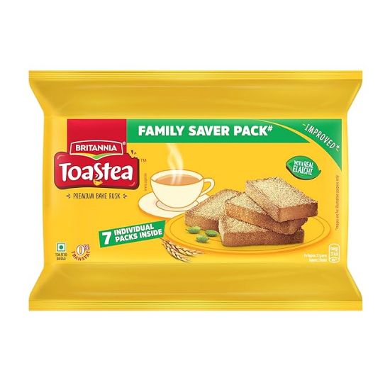 బ్రిటానియా రస్క్ టోస్టియా ప్రీమియం బేక్, 668గ్రా, బ్రౌన్ యొక్క చిత్రం