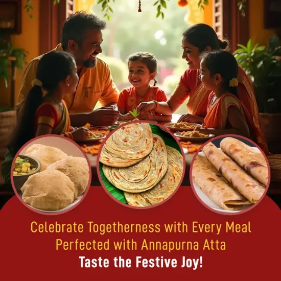 అన్నపూర్ణ చక్కి హోల్ వీట్ అట్టా/ 100% హోల్ వీట్, నో మైదా యొక్క చిత్రం