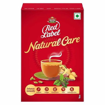 రెడ్ లేబుల్ బ్రూక్ బాండ్ నేచురల్ కేర్ టీ, 5 ఆయుర్వేద పదార్థాలతో, అల్లం, ఆకులు, 100 గ్రాములు యొక్క చిత్రం