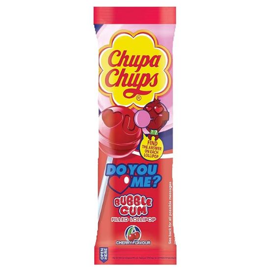 చుపా చుప్స్ అసోర్టెడ్ ఫ్లేవర్, గమ్-ఫిల్డ్ లాలిపాప్ డిస్ప్లే హ్యాంగర్ యొక్క చిత్రం