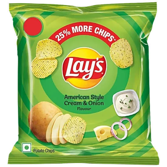 లేస్ అమెరికన్ స్టైల్ క్రీమ్ & ఆనియన్ ఫ్లేవర్ పొటాటో చిప్స్, 12 గ్రా యొక్క చిత్రం