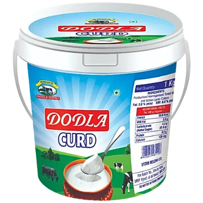 దొడ్ల పెరుగు - చిక్కగా, క్రీముగా, ప్రోటీన్లు, కార్బోహైడ్రేట్లు, కొవ్వులు అధికంగా, 1 కిలో యొక్క చిత్రం