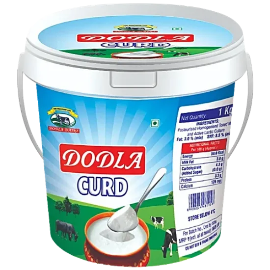 దొడ్ల పెరుగు - చిక్కగా, క్రీముగా, ప్రోటీన్లు, కార్బోహైడ్రేట్లు, కొవ్వులు అధికంగా, 1 కిలో యొక్క చిత్రం