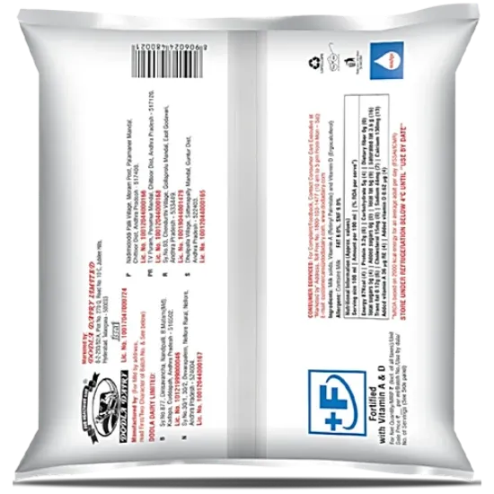 డోడ్లా ఫుల్ క్రీమ్ మిల్క్, 500 మి.లీ. పౌచ్ యొక్క చిత్రం