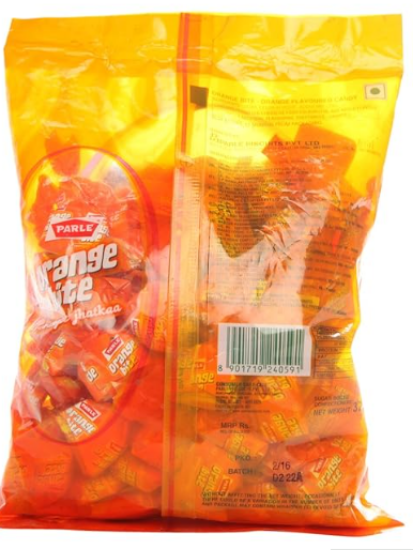 పార్లే చాక్లెట్లు - ఆరెంజ్ బైట్, 400గ్రా ప్యాక్ యొక్క చిత్రం