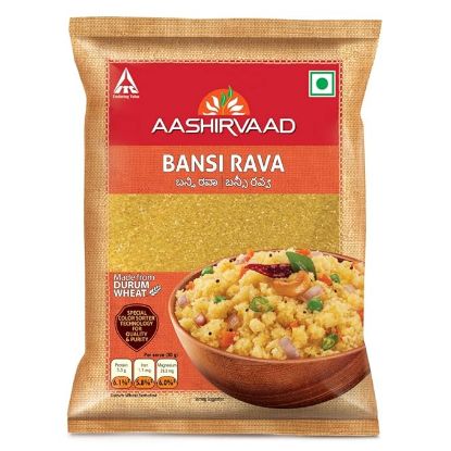 ఆశీర్వాద్ బన్సీ రవ్వ, 500 గ్రా - నాణ్యత మరియు స్వచ్ఛత కోసం రంగు క్రమబద్ధీకరించబడింది. యొక్క చిత్రం