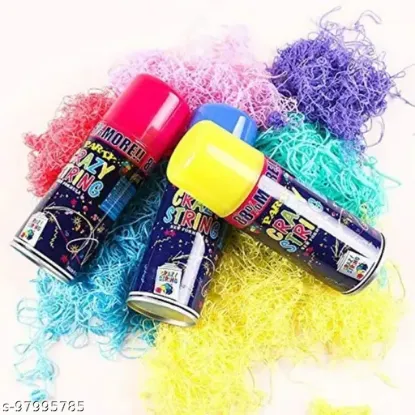 స్లోయీస్ క్రేజీ రిబ్బన్ స్ప్రే & స్నో స్ప్రై వైట్ స్నో న్యూ మల్టీ కలర్ బర్త్‌డే/యానివర్సరీ సెలబ్రేషన్ డెకరేటివ్ పార్టీ యొక్క చిత్రం