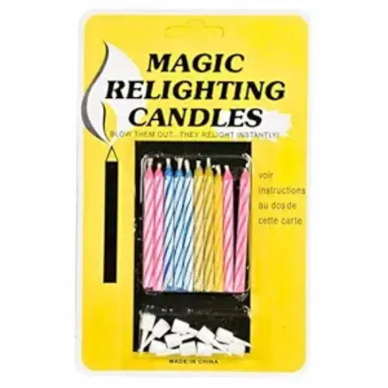 వన్నా పార్టీ ప్యాక్ ఆఫ్ 10, మ్యాజిక్ రిలైటింగ్ బర్త్‌డే క్యాండిల్స్ (మల్టీకలర్), బర్త్‌డే, బేబీ షవర్, వెడ్డింగ్ పార్టీ & కేక్ డెకరేషన్ కోసం యొక్క చిత్రం