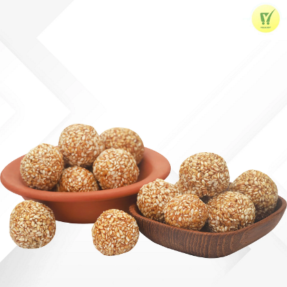 అవిసె గింజల బెల్లం లడ్డు (165 గ్రాముల ప్యాక్ 12 లడ్డూలు) యొక్క చిత్రం