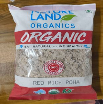 నేచర్ ల్యాండ్ ఆర్గానిక్స్ (రెడ్ రైస్ POHA)-500GM యొక్క చిత్రం