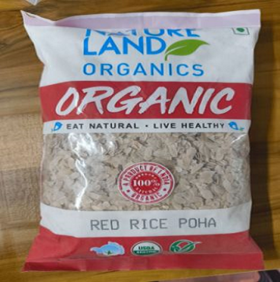 నేచర్ ల్యాండ్ ఆర్గానిక్స్ (రెడ్ రైస్ POHA)-500GM యొక్క చిత్రం