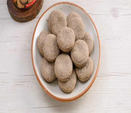 ఫింగర్ మిల్లెట్ మరియు నేచురల్ ఫైబర్ యొక్క మంచితనంతో కూడిన పోషకమైన క్రంచీ రాగి బిస్కెట్లు - 200గ్రా యొక్క చిత్రం