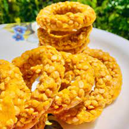 క్రంచీ & టేస్టీ పప్పు చెకోడి – సాంప్రదాయ సౌత్ ఇండియన్ దాల్ మురుక్కు రింగ్ స్నాక్ విత్ అథెంటిక్ హోమ్ మేడ్ టేస్ట్ (200గ్రా) యొక్క చిత్రం