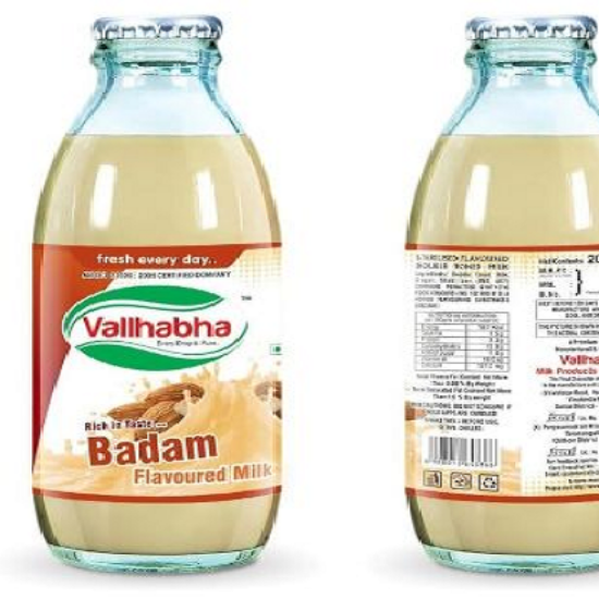 వల్లభ తాజా మరియు ఆరోగ్యకరమైన రుచిగల మిల్క్ గ్లాస్ బాటిల్ 180ML -బాదం (25 సీసాల ప్యాక్) యొక్క చిత్రం