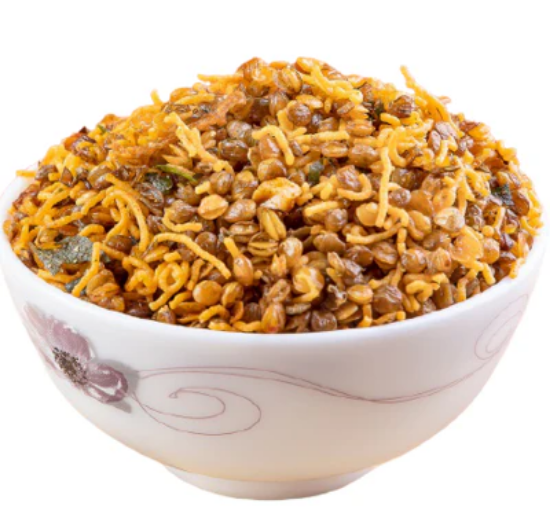 కురకురలాడే కారంపొడి దాల్ మోతి – సాంప్రదాయ ఉత్తర భారత నమ్‌కీన్ మిశ్రితం, వేయించిన పప్పులు, శనగపిండి సేపులు మరియు అసలైన ఇంటి రుచితో (200 గ్రాములు) యొక్క చిత్రం