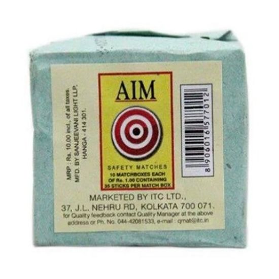 AIM అగ్గిపెట్టెల పెట్టె, 25 కర్రలు (10 ప్యాక్) యొక్క చిత్రం