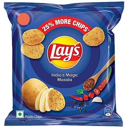 లేస్ పొటాటో చిప్స్, భారతదేశపు మసాలా మ్యాజిక్ ఫ్లేవర్, క్రంచీ చిప్స్ & స్నాక్స్ యొక్క చిత్రం