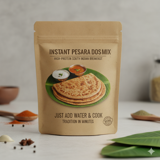 తక్షణ పెసర దోస - అధిక ప్రొటీన్ సౌత్ ఇండియన్ అల్పాహారం (మింట్స్‌లో సంప్రదాయం) యొక్క చిత్రం