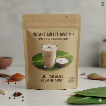 తక్షణ మిల్లెట్ జావా ఆరోగ్యం మరియు కూలిన్ వేసవి పానీయం (కేవలం నీరు జోడించండి) తక్షణ రీషెమెంట్ యొక్క చిత్రం