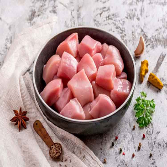 చికెన్ బోన్‌లెస్ క్యూబ్స్ 450 గ్రా యొక్క చిత్రం