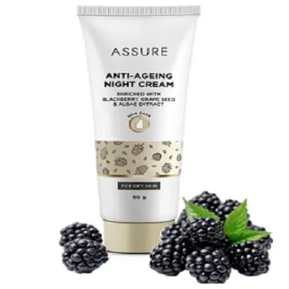అష్యూర్ యాంటీ ఏజింగ్ నైట్ క్రీమ్ (పండ్ల సారం, విటమిన్ B3) (60 గ్రా) యొక్క చిత్రం
