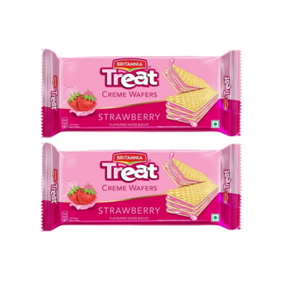 బ్రిటానియా ట్రీట్ క్రీమ్ స్ట్రాబెర్రీ పొరలు 55 గ్రా యొక్క చిత్రం