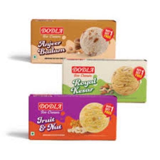 దోడ్లా గోల్డెన్ వెనిల్లా ప్రీమియం ఐస్ క్రీం టబ్‌లు 500ML యొక్క చిత్రం