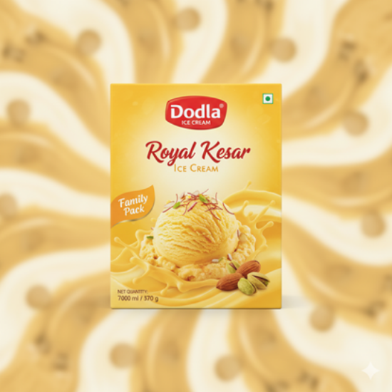 దోడ్లా  రాయల్ కేసర్ ఐస్ క్రీం ఫ్యామిలీ ప్యాక్ 700ml యొక్క చిత్రం