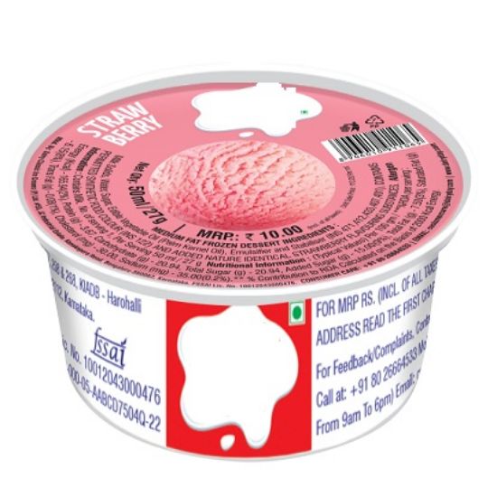 స్ట్రాబెర్రీ కప్ ఐస్ క్రీం యొక్క చిత్రం