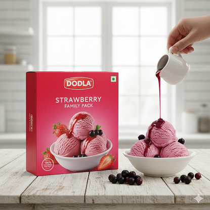 స్ట్రాబెర్రీ ఐస్ క్రీమ్ ఫ్యామిలీ ప్యాక్ 700ml యొక్క చిత్రం
