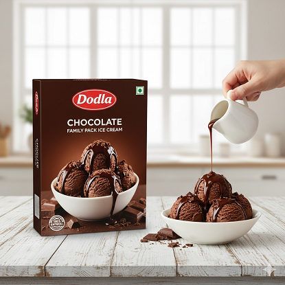 ఫ్యామిలీ ప్యాక్‌లో చాక్లెట్ ఐస్ క్రీం 700 మి.లీ యొక్క చిత్రం
