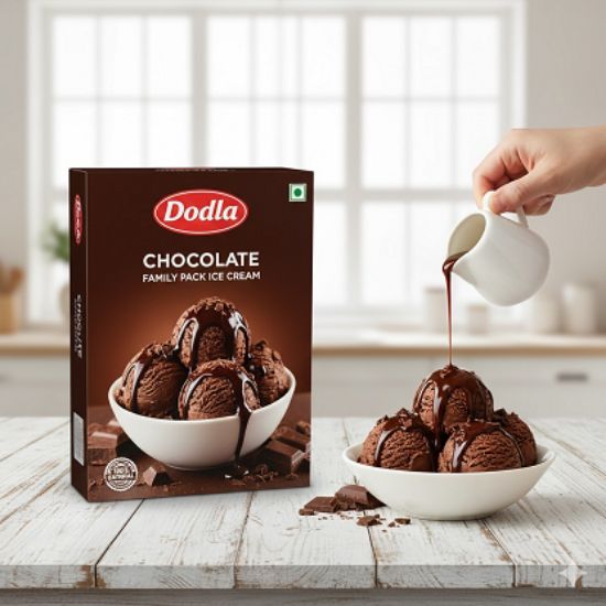 ఫ్యామిలీ ప్యాక్‌లో చాక్లెట్ ఐస్ క్రీం 700 మి.లీ యొక్క చిత్రం