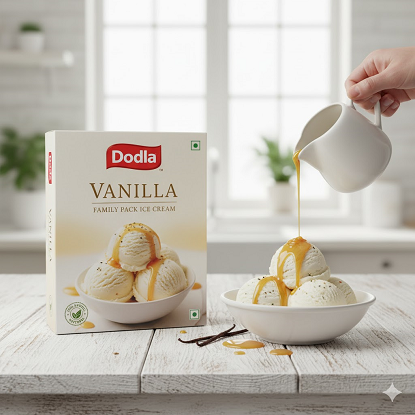 దోడ్లా వెనిల్లా ఐస్ క్రీం ఫ్యామిలీ ప్యాక్ 700ml యొక్క చిత్రం
