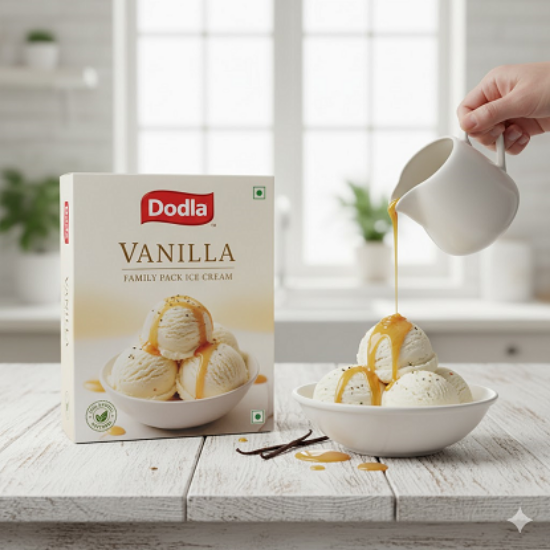 దోడ్లా వెనిల్లా ఐస్ క్రీం ఫ్యామిలీ ప్యాక్ 700ml యొక్క చిత్రం